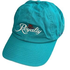 Field Grade Royalty Strapback Hat Teal Blue Crown Embroidered Adjustable Cap